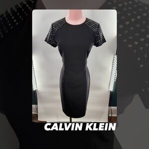 EUC Calvin Klein Studded Short Sleeve Dress